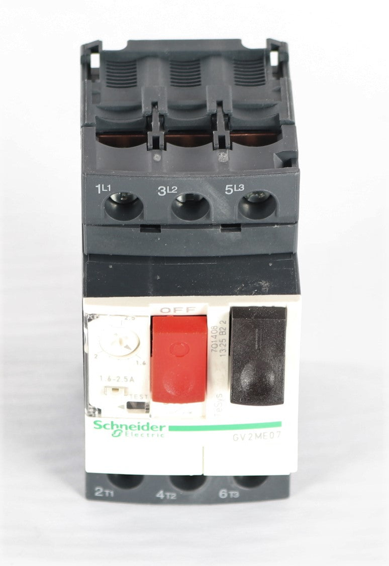 SCHNEIDER ELECTRIC - GV2ME07 - CIRCUIT BREAKER - ADJUSTABLE 1.6-2.5A 3P