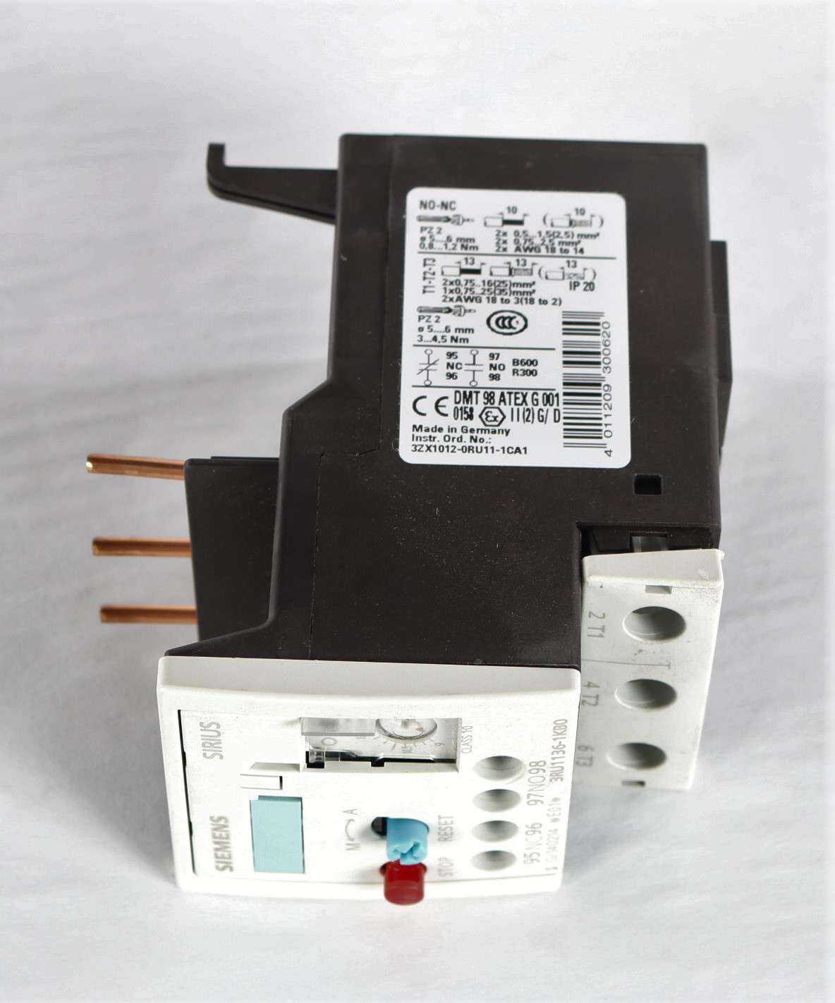SIEMENS - 3RU1136-1KB0 - OVERLOAD RELAY - ADJUSTABLE 9-12.5 AMP 3P + AUX
