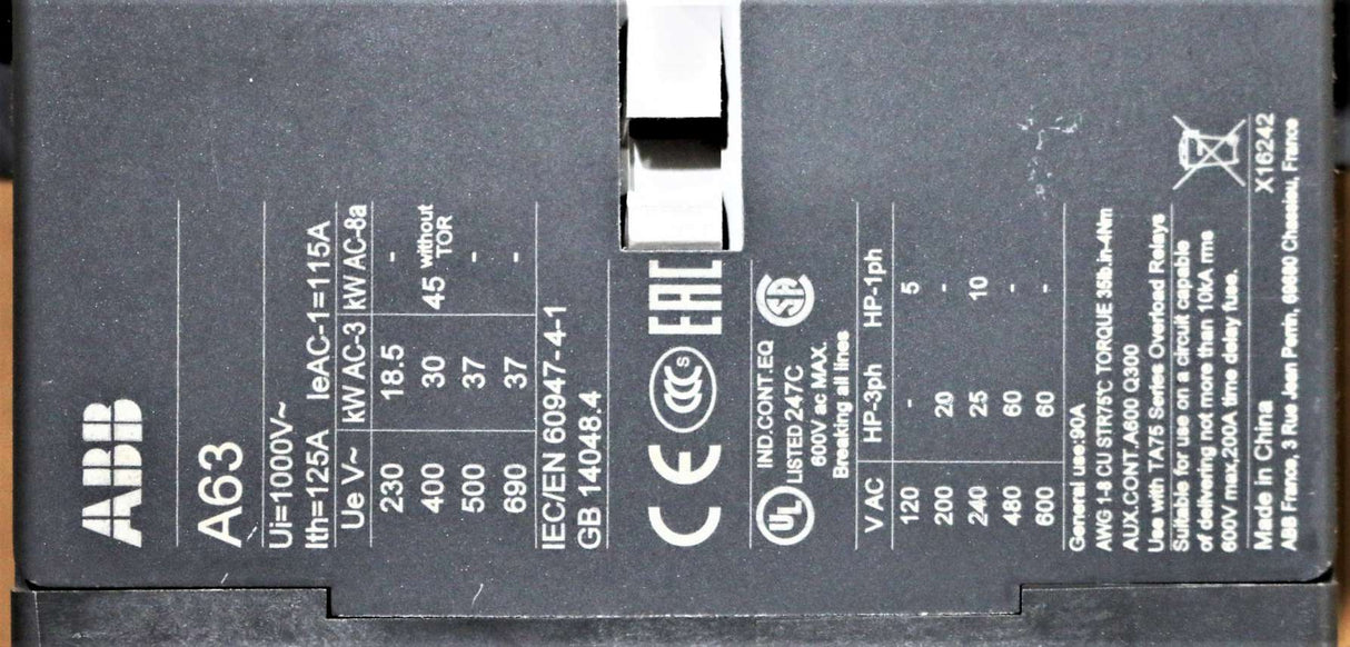 ABB - A63-30-11 - CONTACTOR 3P + AUX