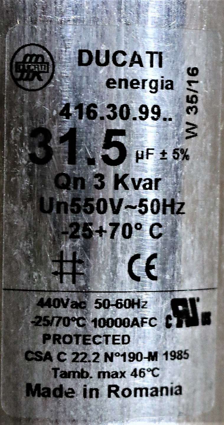 DUCATI Energia - 416.30.99.. - CAPACITOR (31.5uF)