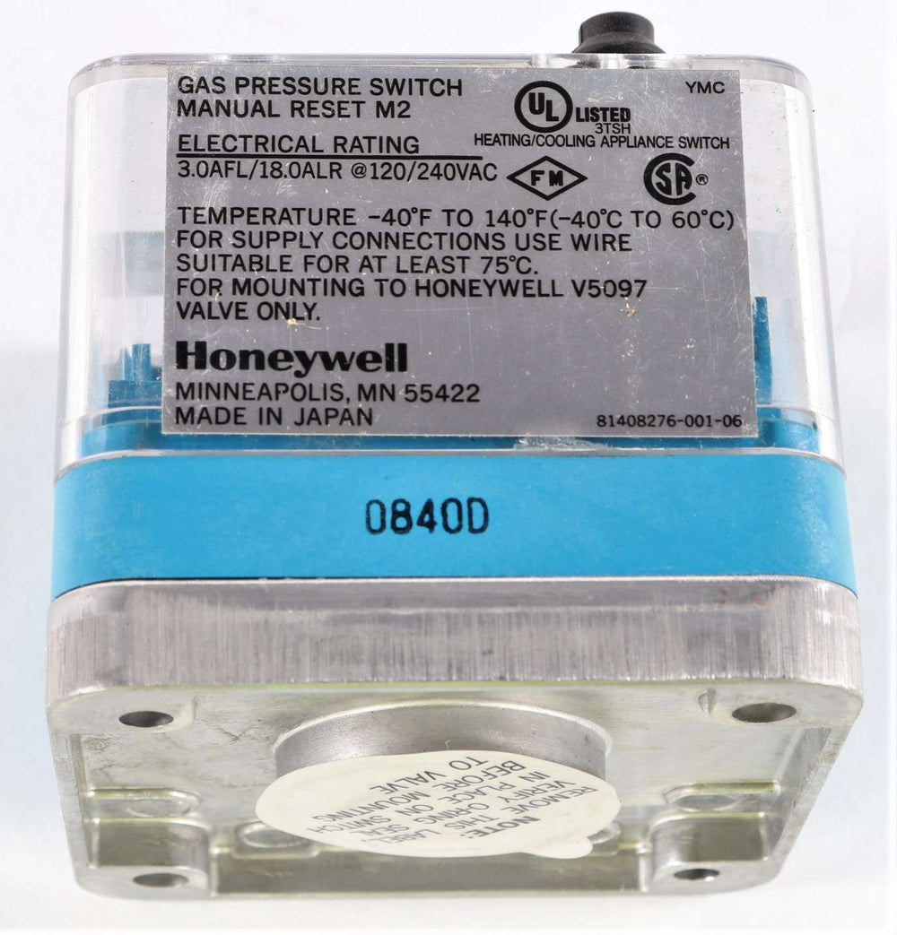HONEYWELL - C6097B1010 - GAS PRESSURE SWITCH 12-60 IN.WC. MANUAL RESET