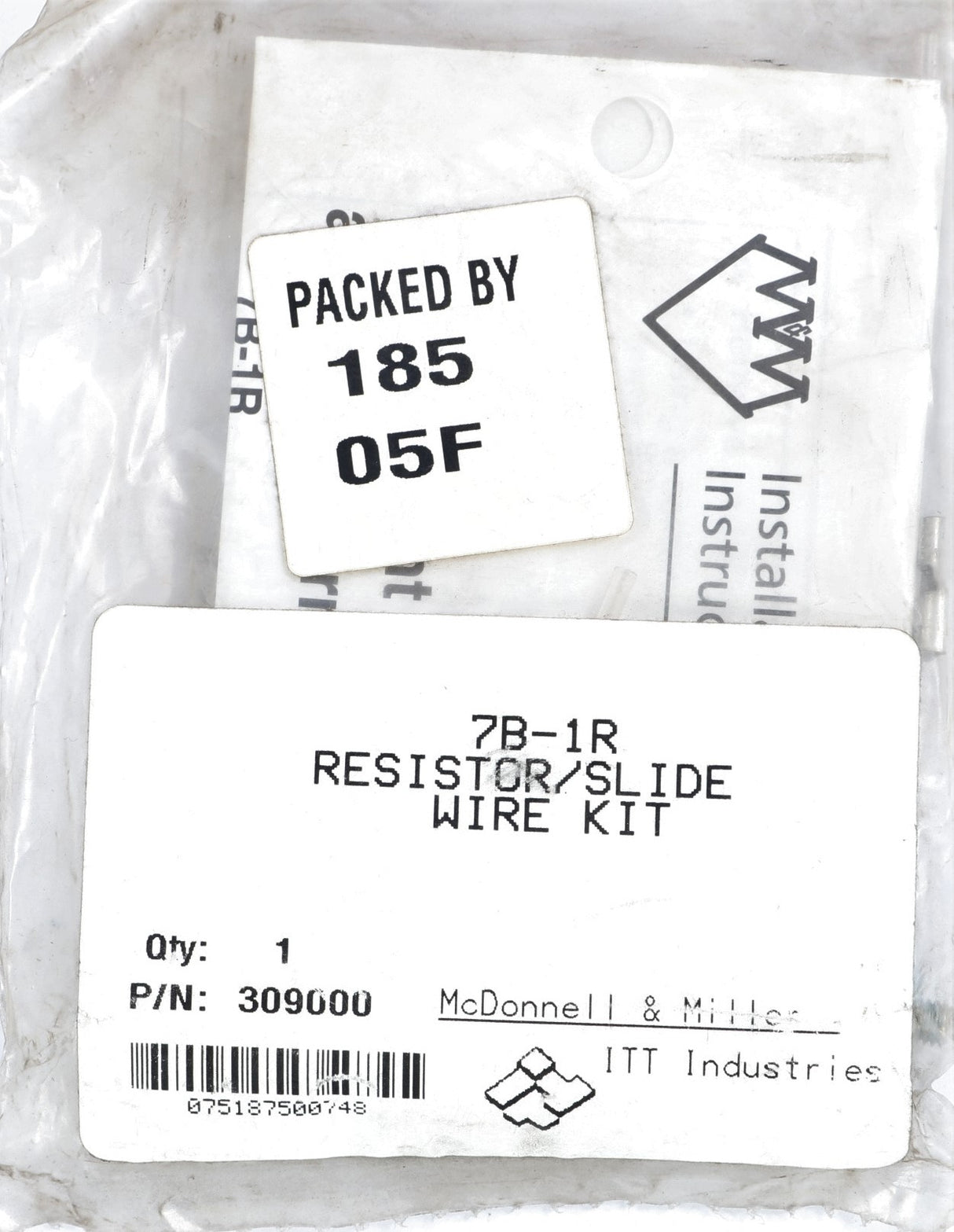 MCDONNELL & MILLER - 7B-1R - RESISTOR & CONTACT KIT FOR 7B SWITCH