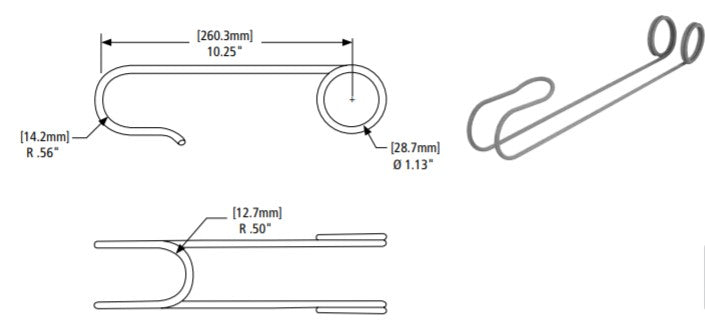 HOLLAND FIFTH WHEEL - 730122 - TRAILER LANDING GEAR CRANK HANDLE HANGER