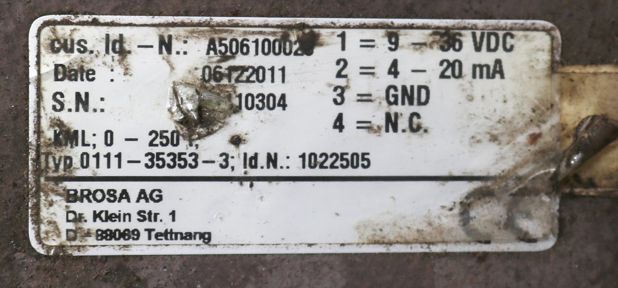 BROSA GmbH - 0111-35353-3 - TENSION LOAD CELL 250T