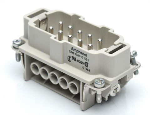 AMPHENOL - C146-10A010-102-1 - CONNECTOR INSERT - MALE 10-POLE RECTANGULAR