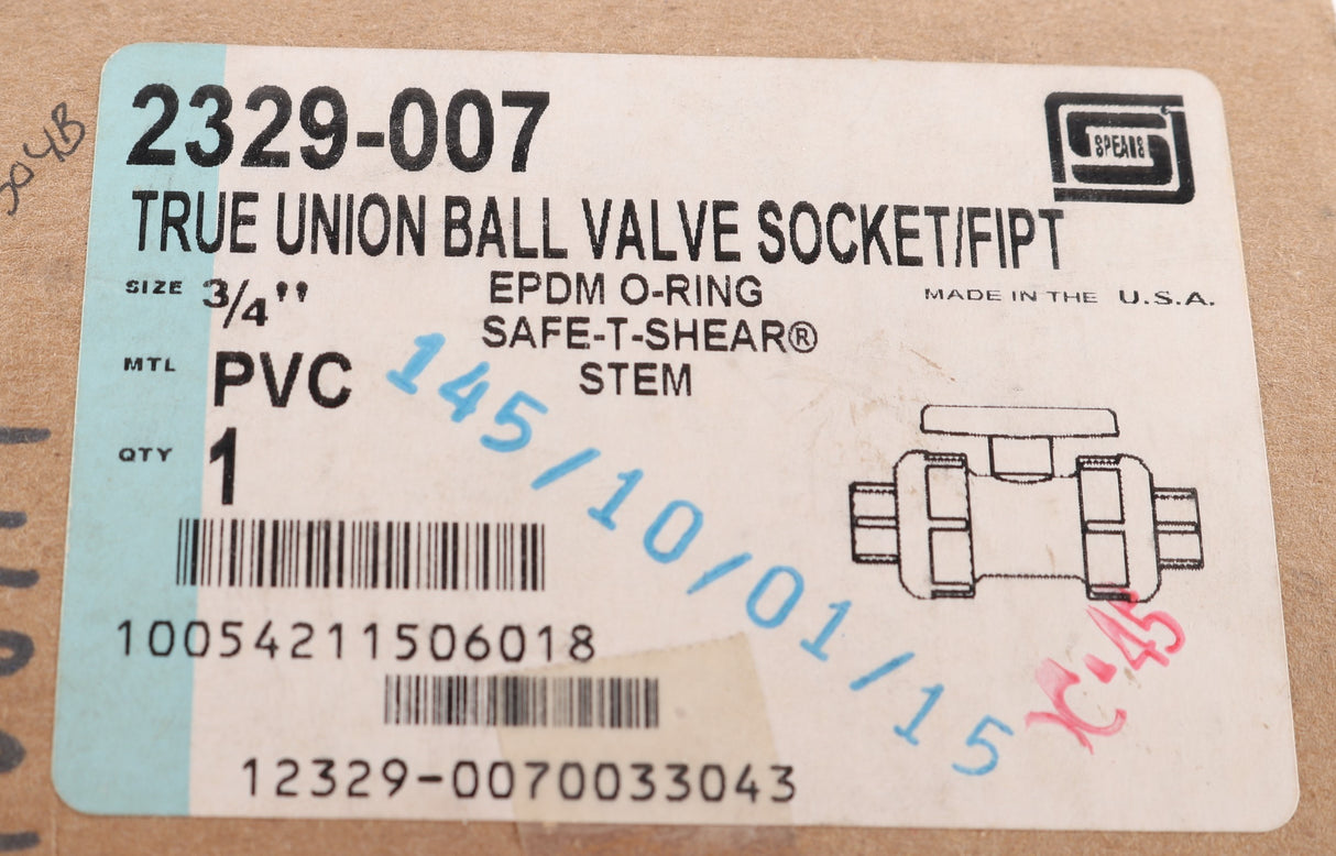SPEARS PRODUCTS - 2329-007 - BALL VALVE - 3/4in SCH80 PCV FNPT X SOCKET