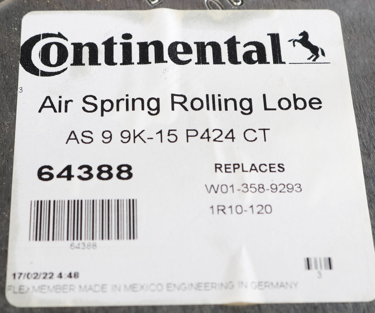 CONTITECH - 64388 - AIR SPRING ROLLING LOBE