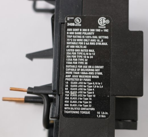 MOELLER ELECTRIC - ZB32-16 - OVERLOAD RELAY 10-16A 1NO 1NC