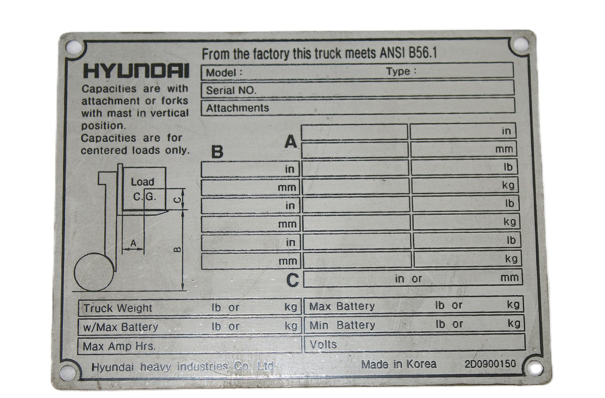 HYUNDAI - 2D0900150 - DECAL-NAME PLATE