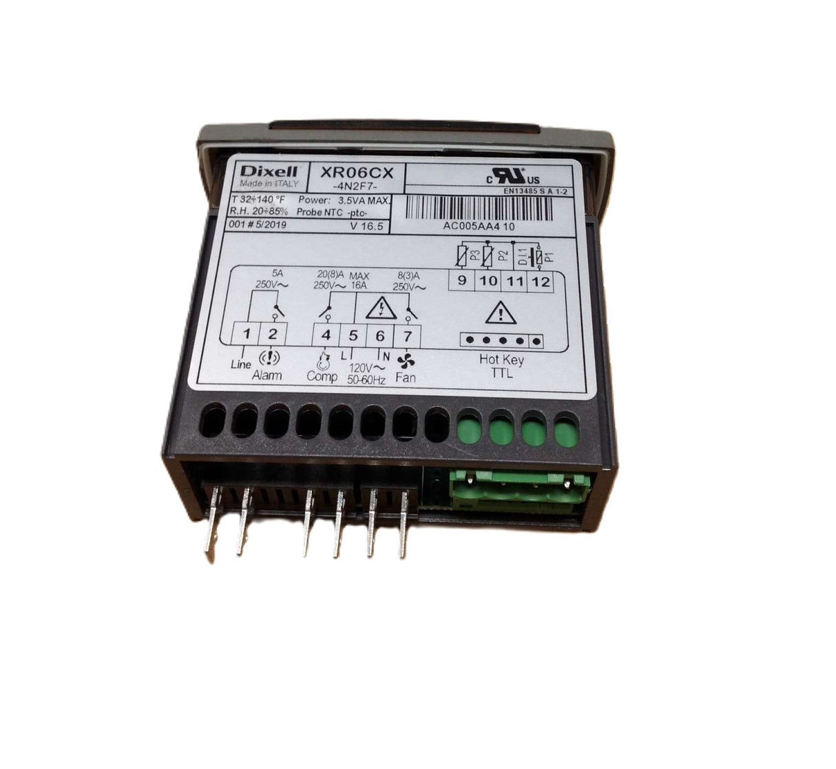 EMERSON CLIMATE - COPELAND/ALCO/DIXELL/PROACT - XR06CX-4N2F7 - TEMPERATURE CONTROLLER UNIT 115V DEG F E8/9