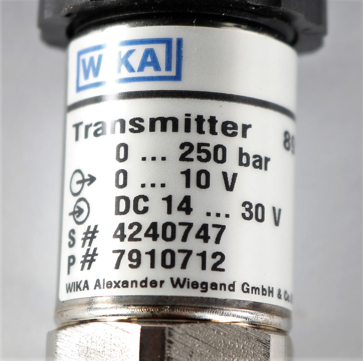 WIKA - 7910712 - PRESSURE SENDER TRANSMITTER 891.09.1017