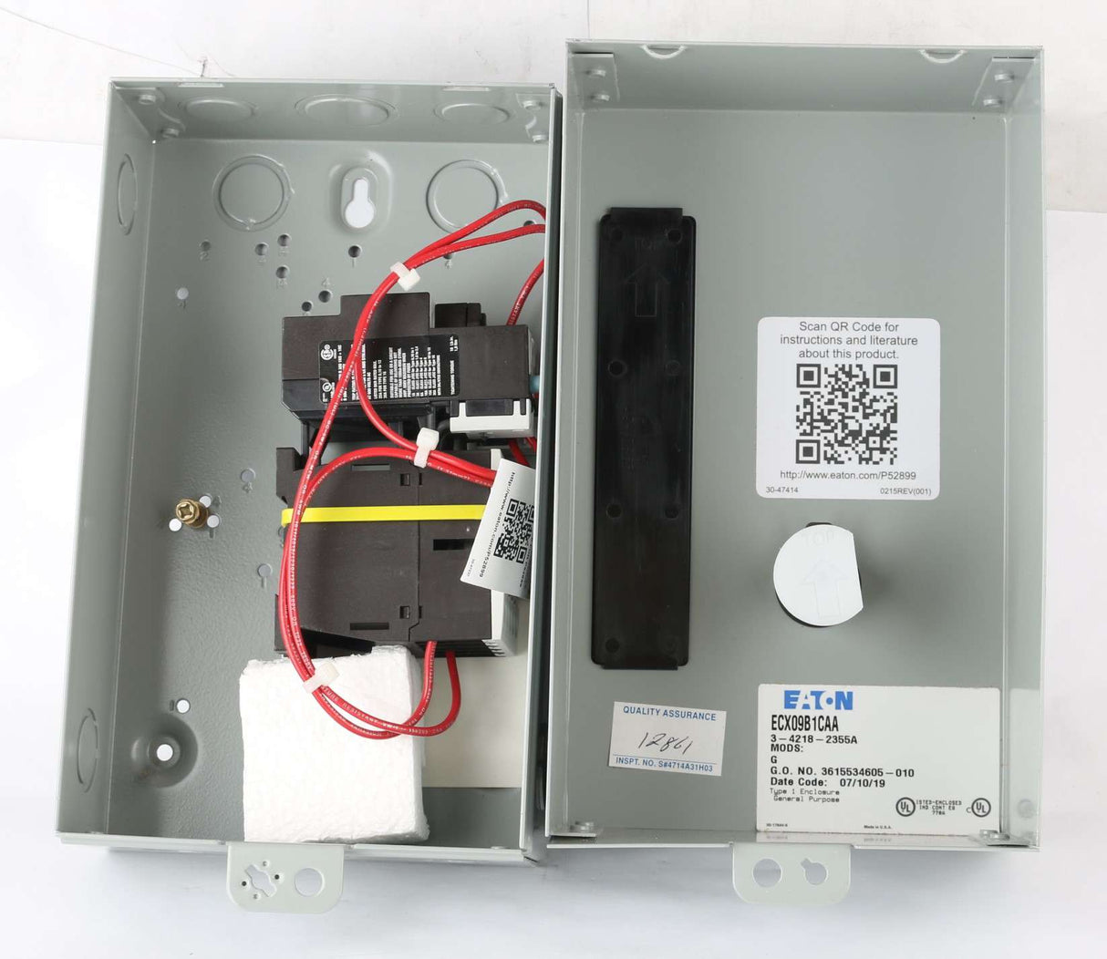 CUTLER HAMMER - ECX09B1CAA-G - MOTOR STARTER CONTROL 3-PH 460V COIL 7A