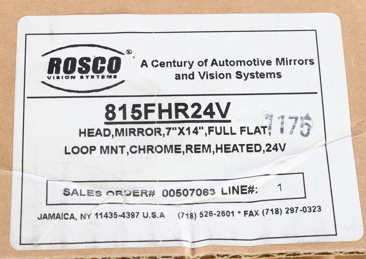 ROSCO - 815FHR24V - HEAD MIRROR 7IN X 14IN LOOP MNT REM 24V HEATED