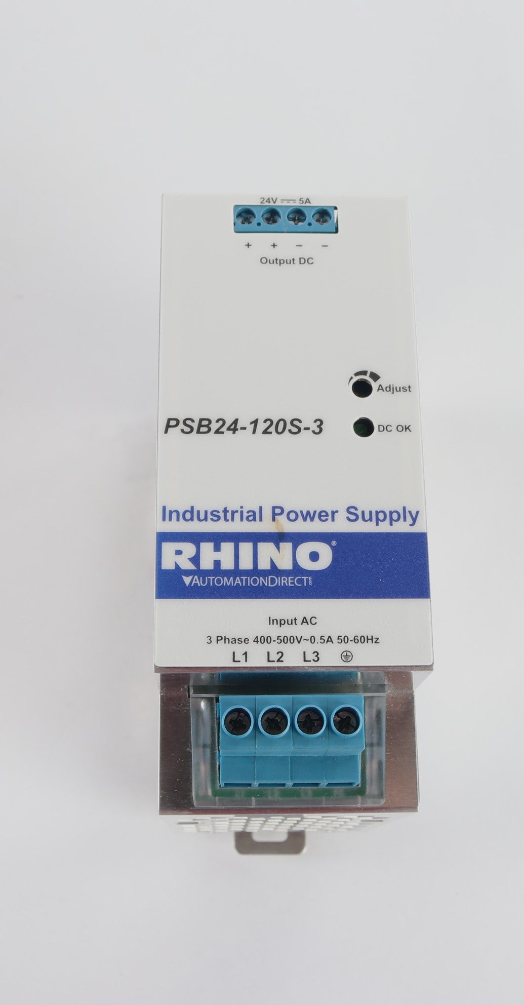 RHINO INDUSTRIAL POWER SUPPLIES - PSB24-120S-3 - POWER SUPPLY 24-28VDC 5A 120W OUT 480VAC 3P INPUT