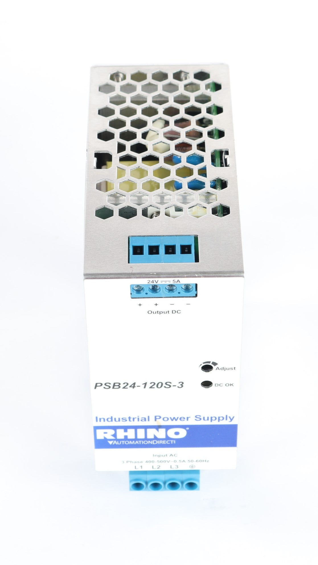 RHINO INDUSTRIAL POWER SUPPLIES - PSB24-120S-3 - POWER SUPPLY 24-28VDC 5A 120W OUT 480VAC 3P INPUT