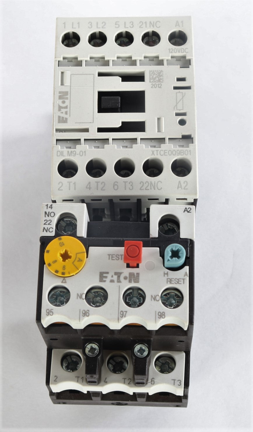 CUTLER HAMMER - XTAE009B01AD010 - IEC NON-REVERSE MOTOR STARTER 3PH 120VDC COIL 9A