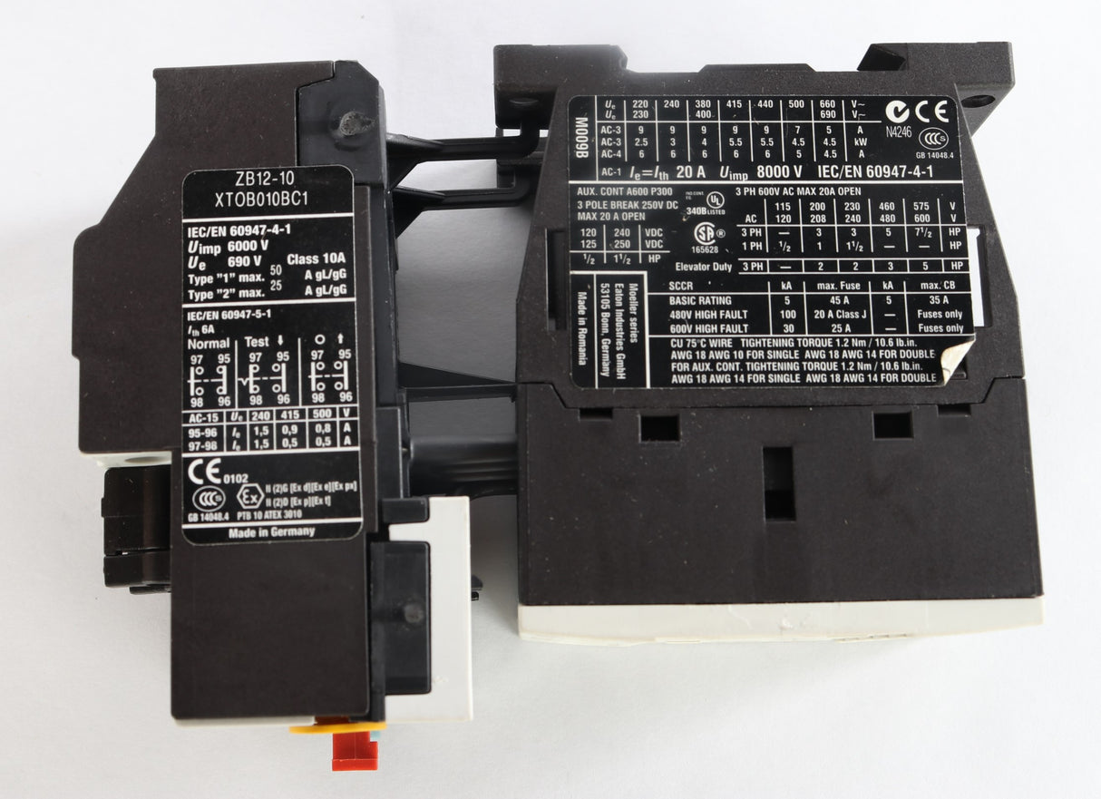 CUTLER HAMMER - XTAE009B01AD010 - IEC NON-REVERSE MOTOR STARTER 3PH 120VDC COIL 9A