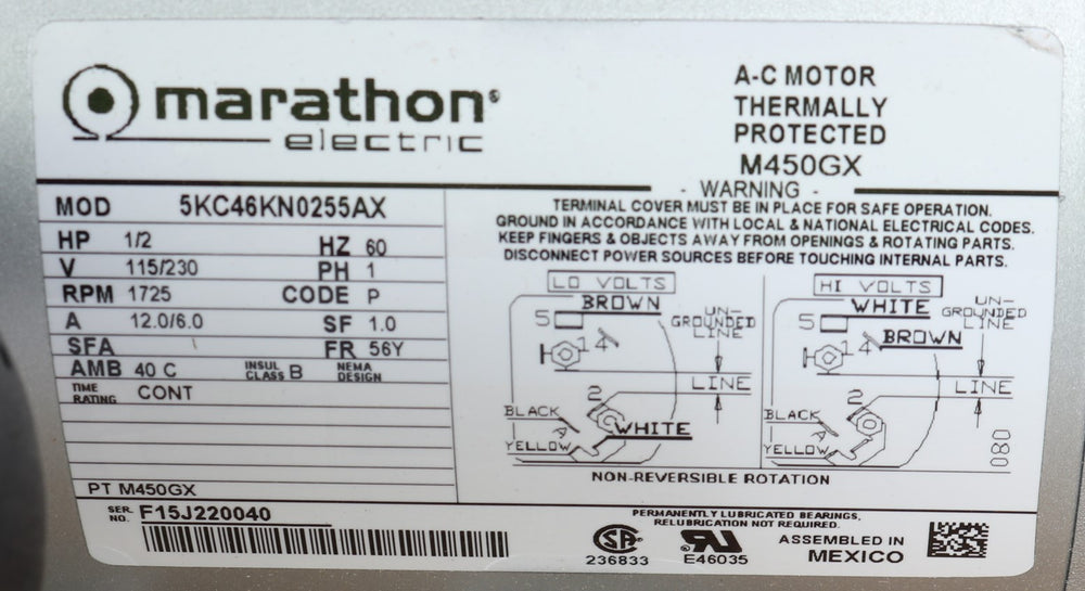 GAST (IDEX) - 4HCC-10-M450X - AIR PUMP & ELECTRIC MOTOR ASM