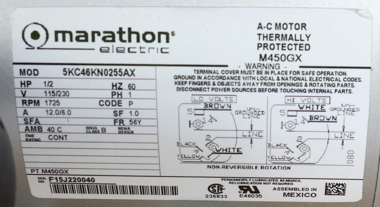 GAST (IDEX) - 4HCC-10-M450X - AIR PUMP & ELECTRIC MOTOR ASM