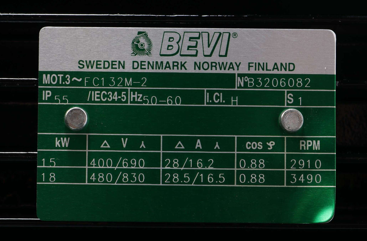 IWS - FC132M-2-15/18KW - BEVI ELECTRIC MOTOR 5/18kW 400/690//480/830V 50/60