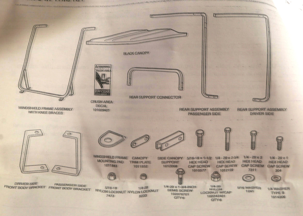 CLUB CAR - 102076201 - KIT CANOPY BLACK CA 272