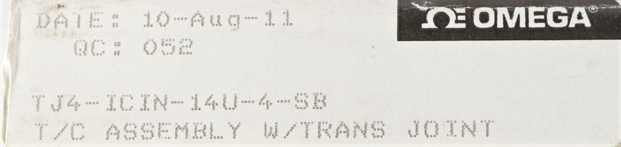 OMEGA ENGINEERING - TJ4-ICIN-14U-4-SB - THERMOCOUPLE TYPE J 4"PROBE