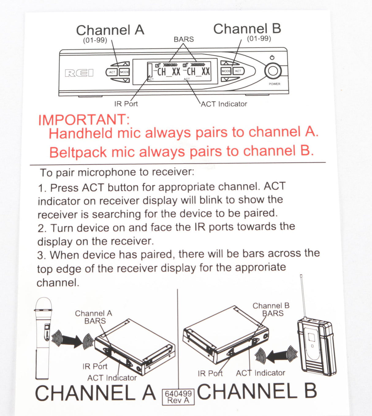 REI - 710547 - MIC. RECEIVER WIRELESS (200 C