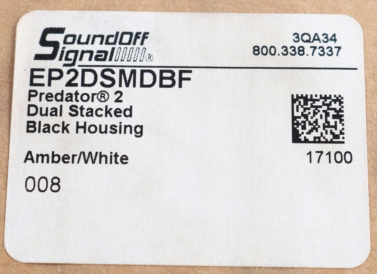SOUNDOFF SIGNAL - EP2DSMDBF - LIGHT: DUAL STACKED SURFACE MOUNT LED AMBER|WHITE