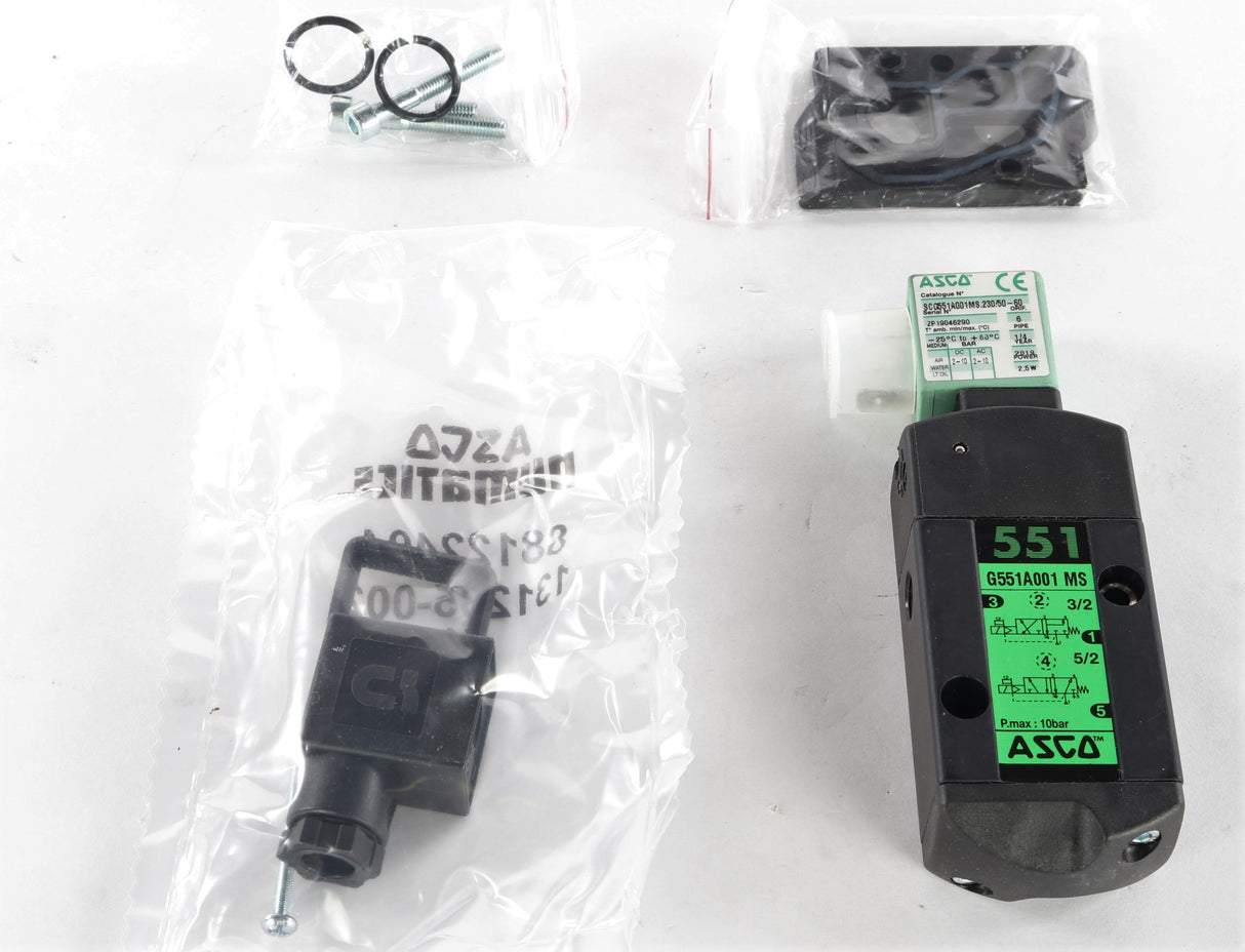 EMERSON - ASCO / JOUCOMATIC / REDHAT - SCG551A001MS-230V/50-60HZ - SOLENOID VALVE 230VAC 1/4IN 2.5 W