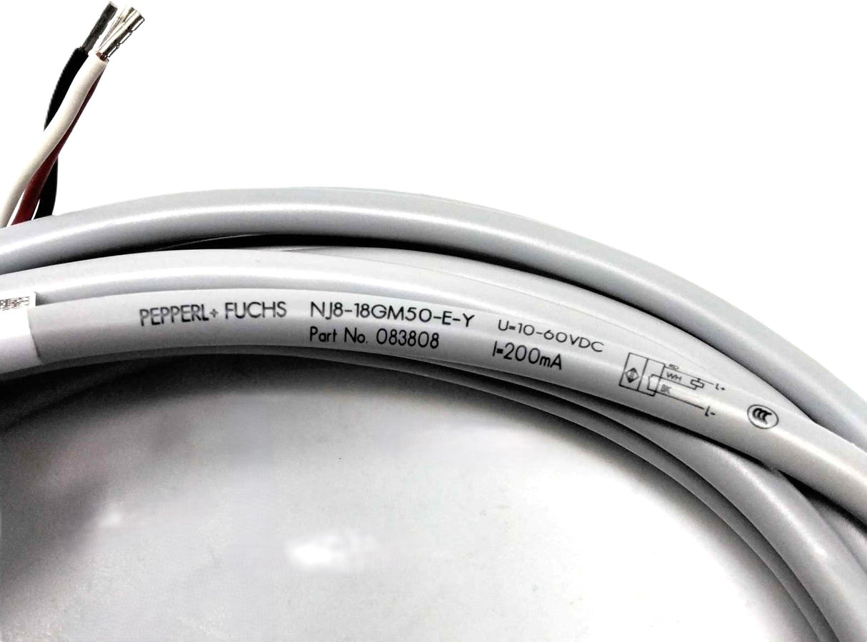 PEPPERL & FUCHS - NJ8-18GM50-E-Y - INDUCTIVE PROXIMITY SENSOR - 083808