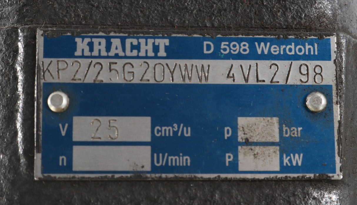 KRACHT - KP2|25G20YWW 4VL2|98 - KP2 HIGH PRESSURE HYDR. GEAR PUMP