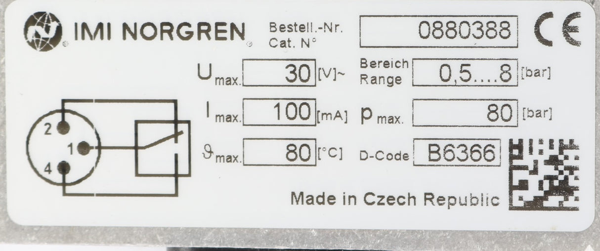 NORGREN - 0880388 - PRESSURE SWITCH