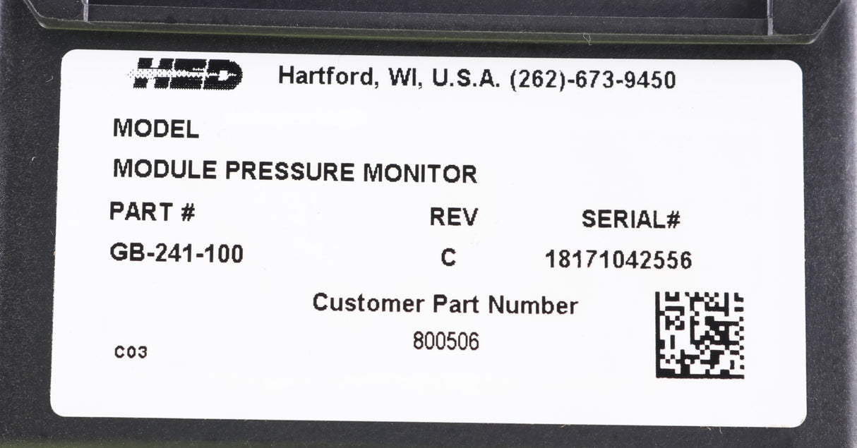 HED - GB-241-100 - LCM-TRACK PRESSURE