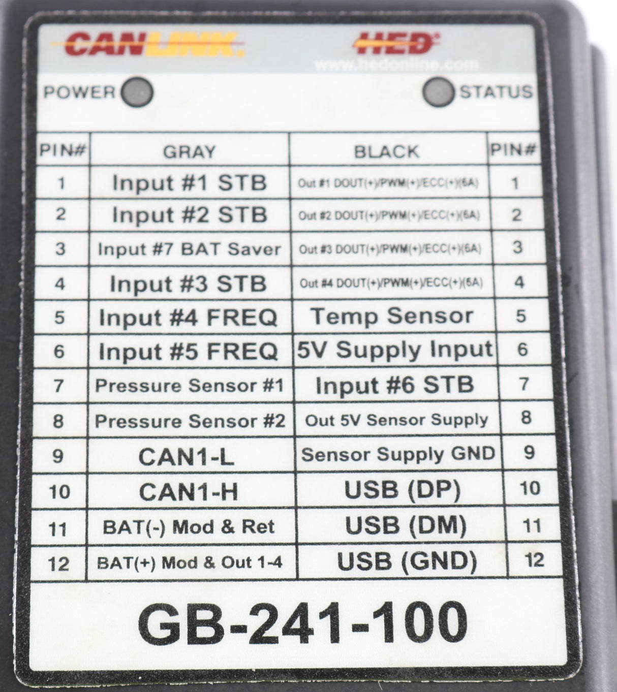 HED - GB-241-100 - LCM-TRACK PRESSURE