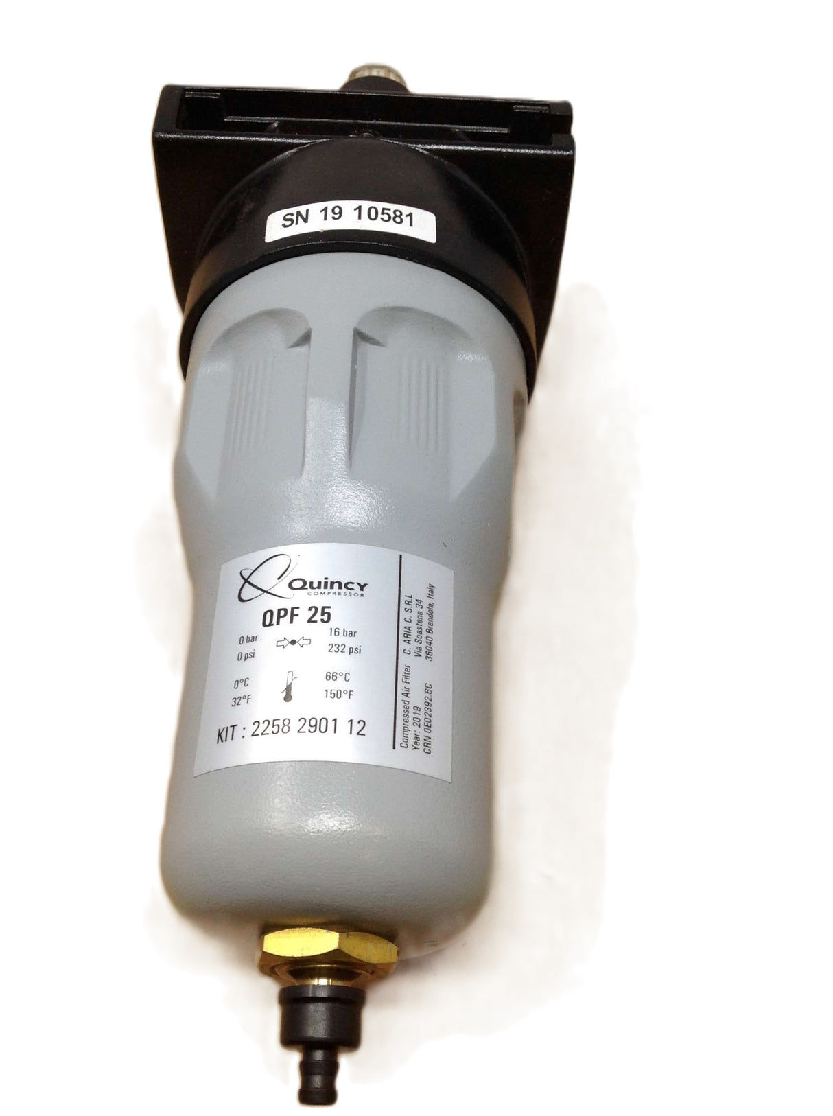 QUINCY COMPRESSOR - 1629046725 - PNEUMATIC FILTER ASM QPF 25 (NPT 3/8)