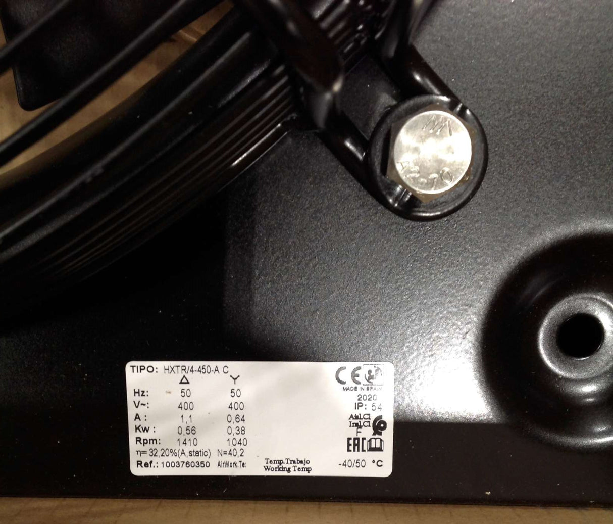 S & P (SOLER & PALAU) - HXTR/4-450-A - FAN: AXIAL FLOW 400V 50Hz 3PH