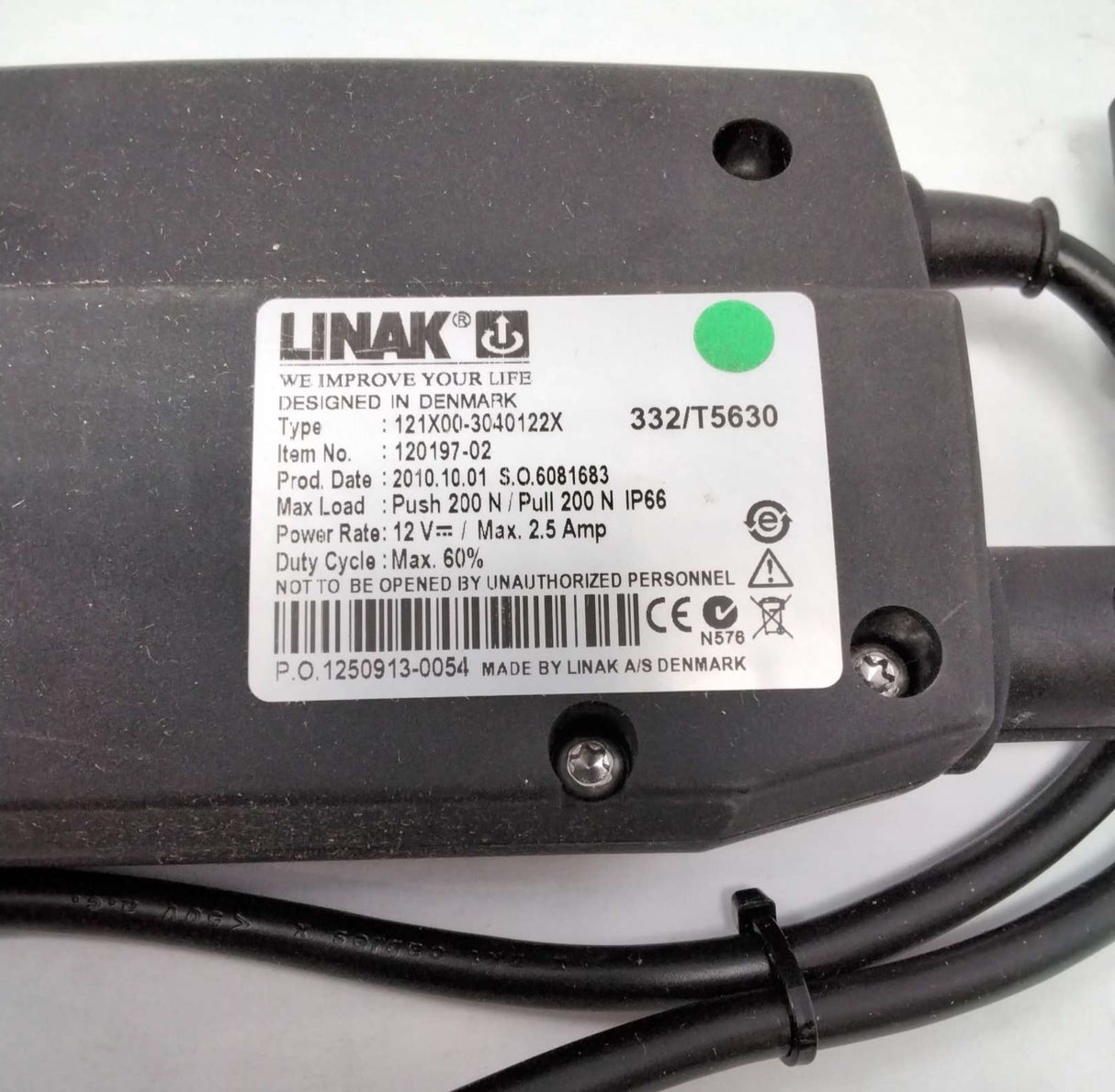 LINAK - 121X00-3040122X - LINEAR ACTUATOR 12VDC 200N