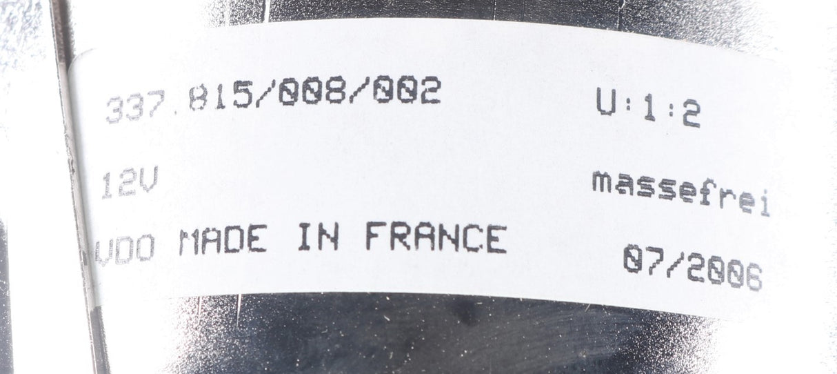 VDO - 337.815/008/002 - 12 VOLT TACHOMETER 300 RPM