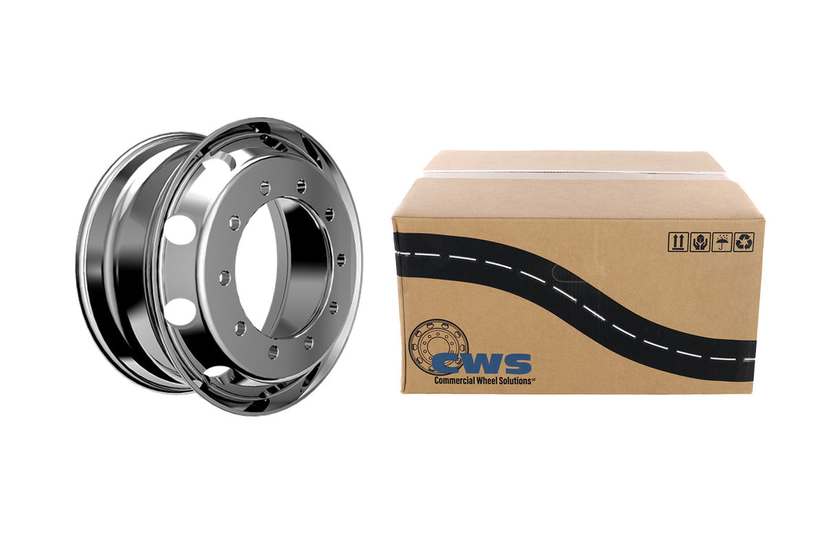 CWS - 220861 - 22.5X8.25 HUB PILOT 2 SIDED POLISH ALUMINUM WHEEL