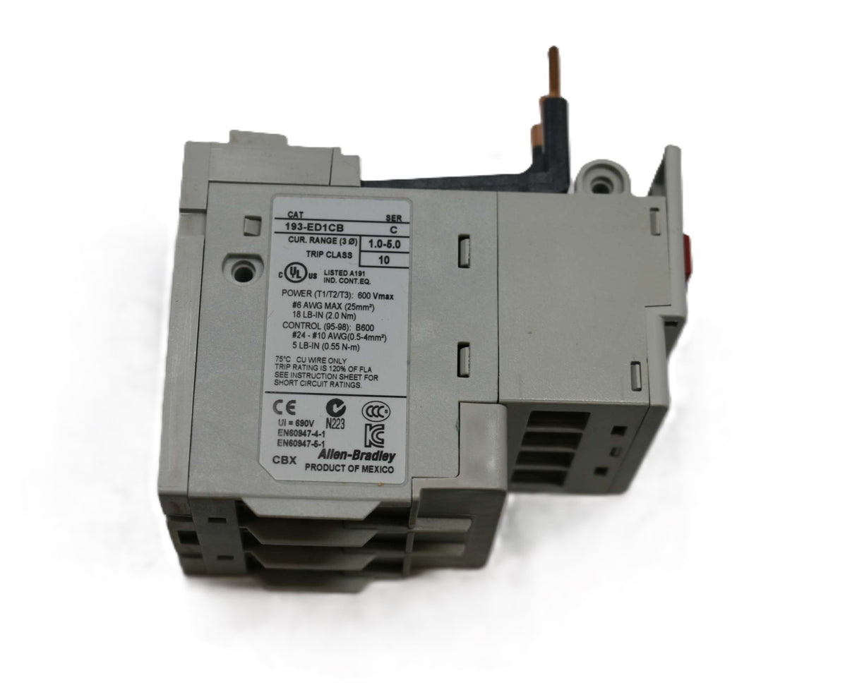 ALLEN-BRADLEY - 193-ED1CB - OVERLOAD RELAY 1.0-5.0 AMP IEC