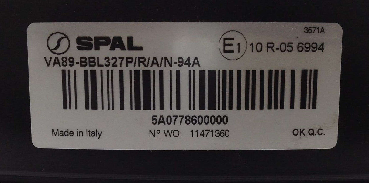 SPAL - VA89-BBL327P|R|A|N-94A - FAN AXIAL - GEN 2