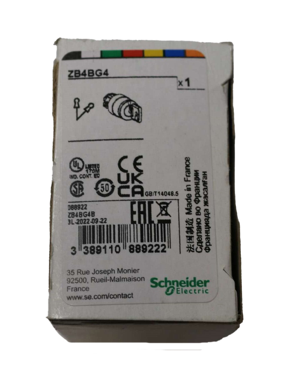 TELEMECANIQUE - ZB4BG4 - KEYED OPERATOR FOR SELECTOR SWITCH