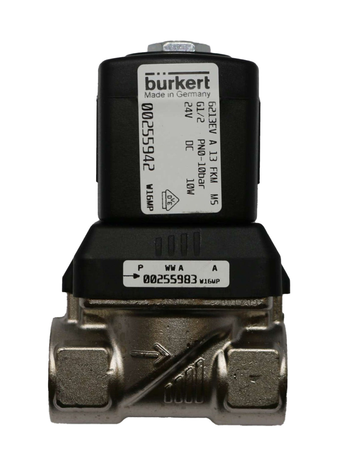 BURKERT - 00255942 - SOLENOID VALVE 6213EV A 13 FKM 24V DC 1|2 G