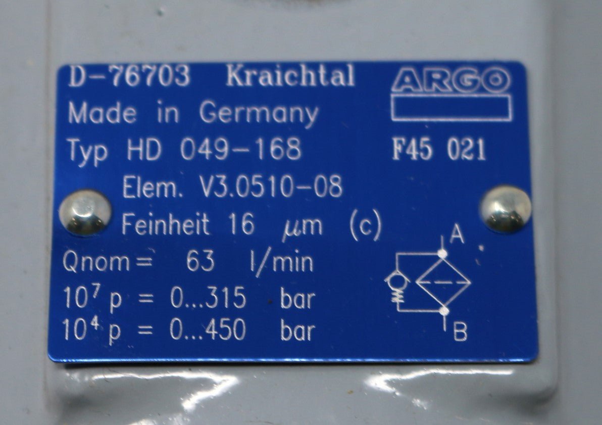 ARGO-HYTOS - HD-049-168 - HIGH PRESSURE FILTER