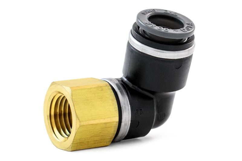 PARKER - 370PTCR-4-6 - FITTING ELBOW FEMALE 90° SWL 1|4T 3|8P DOT PUSH