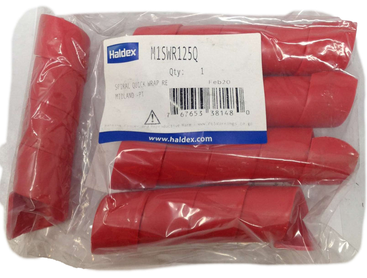 HALDEX MIDLAND - M1SWR125Q - 5-PACK SPIRAL QUICKWRAP RED 1.25"OD