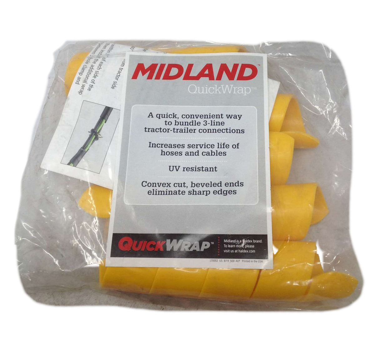 HALDEX MIDLAND - M1SWY125Q - 5-PACK YELLOW SPIRAL QUICKWRAP 1.25" OD