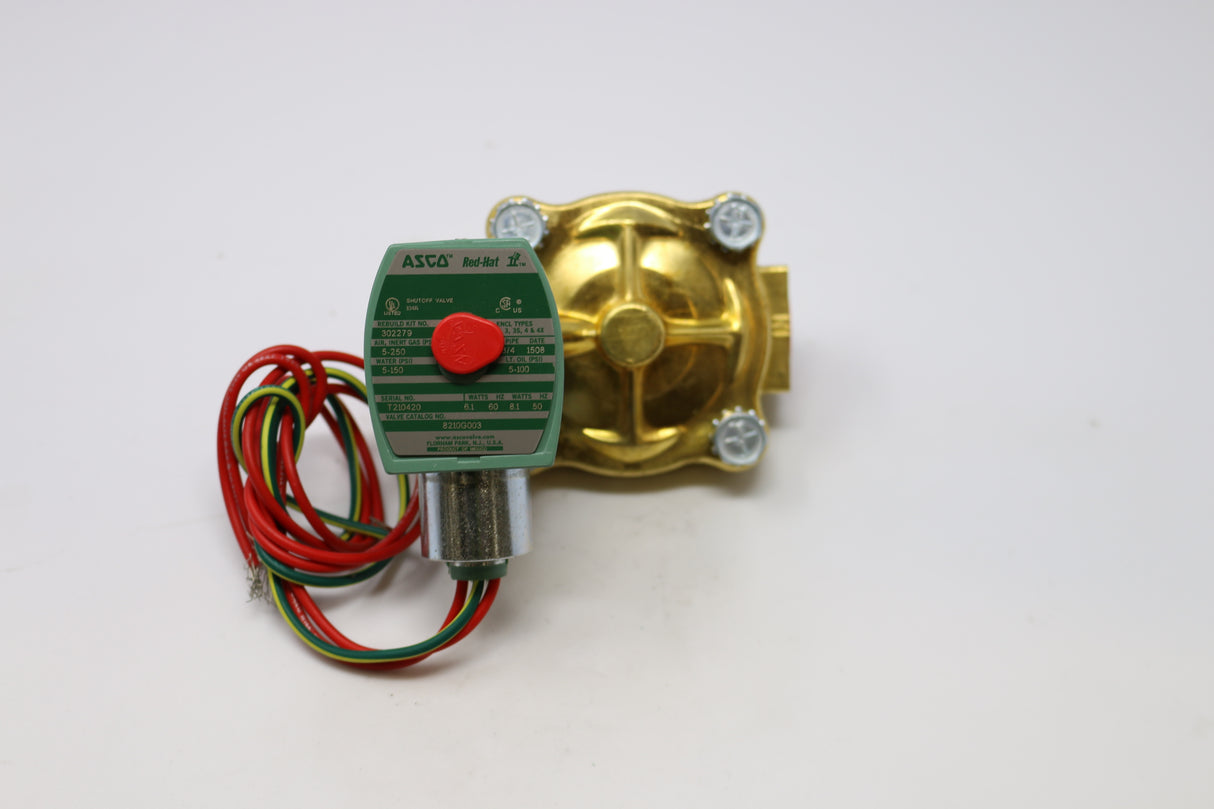 ASCO - 8210G003AC120/60 110/50 - SOLENOID VALVE 3/4 NPT PORT 120 VAC 2-WAY