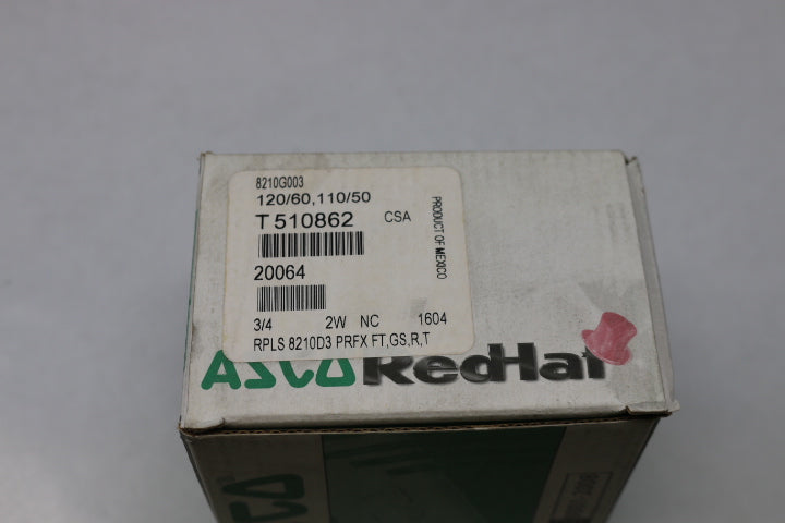 ASCO - 8210G003AC120/60 110/50 - SOLENOID VALVE 3/4 NPT PORT 120 VAC 2-WAY