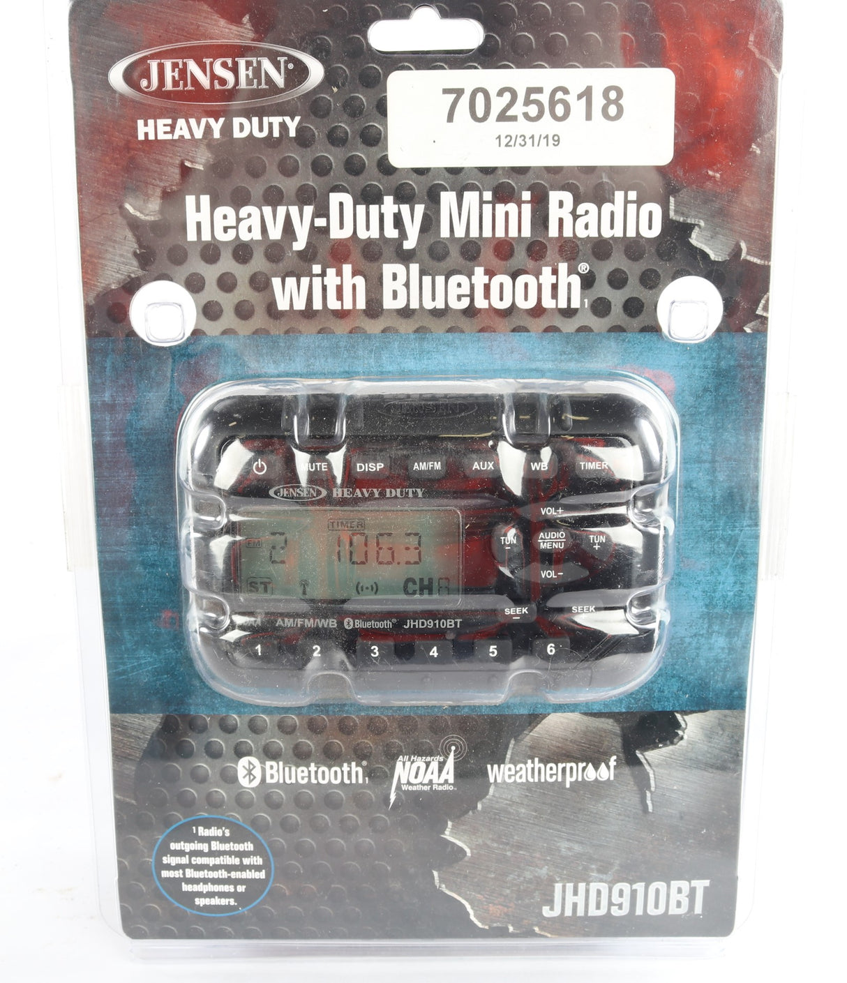 JENSEN (ASA ELECTRONICS) - JHD910BT - RADIO: MINI WEATHERPROOF AM/FM W/BLUETOOTH